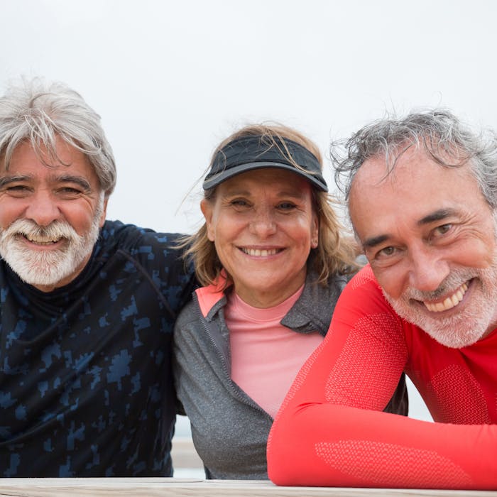 Group of seniors doing outdoor physical activity