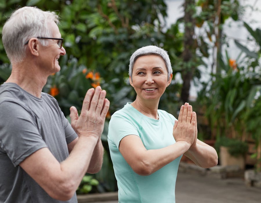 Active seniors living a healthy, balanced lifestyle